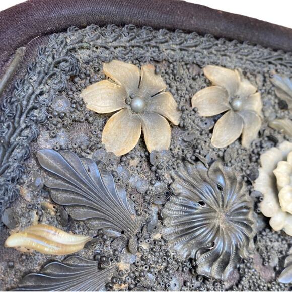 Vintage Caron of Houston Handcrafted Beaded Jeweled & Embroidered Black Bag - Picture 9 of 9